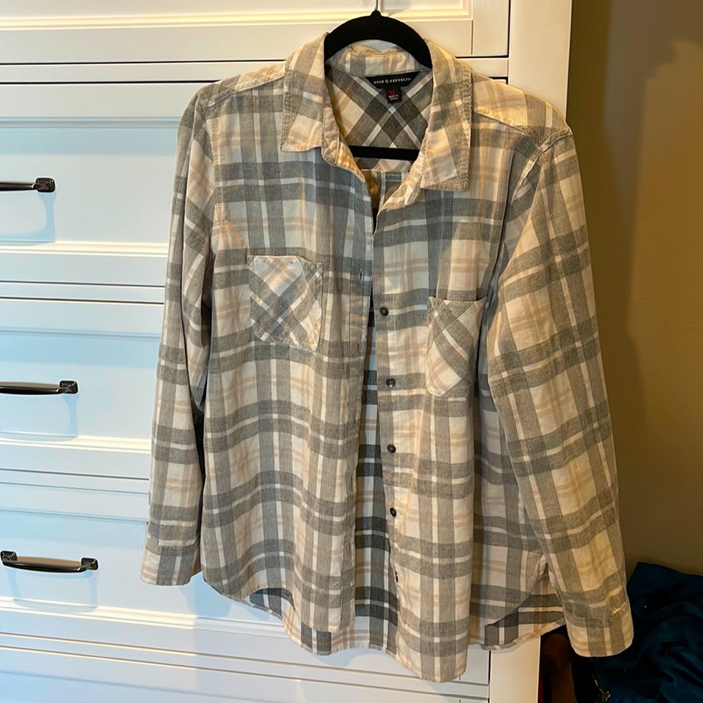 Soft corduroy “flannel” type shirt  or “shacket”